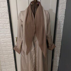 Reversible Light-Weight Trench w/ Textured Scarf